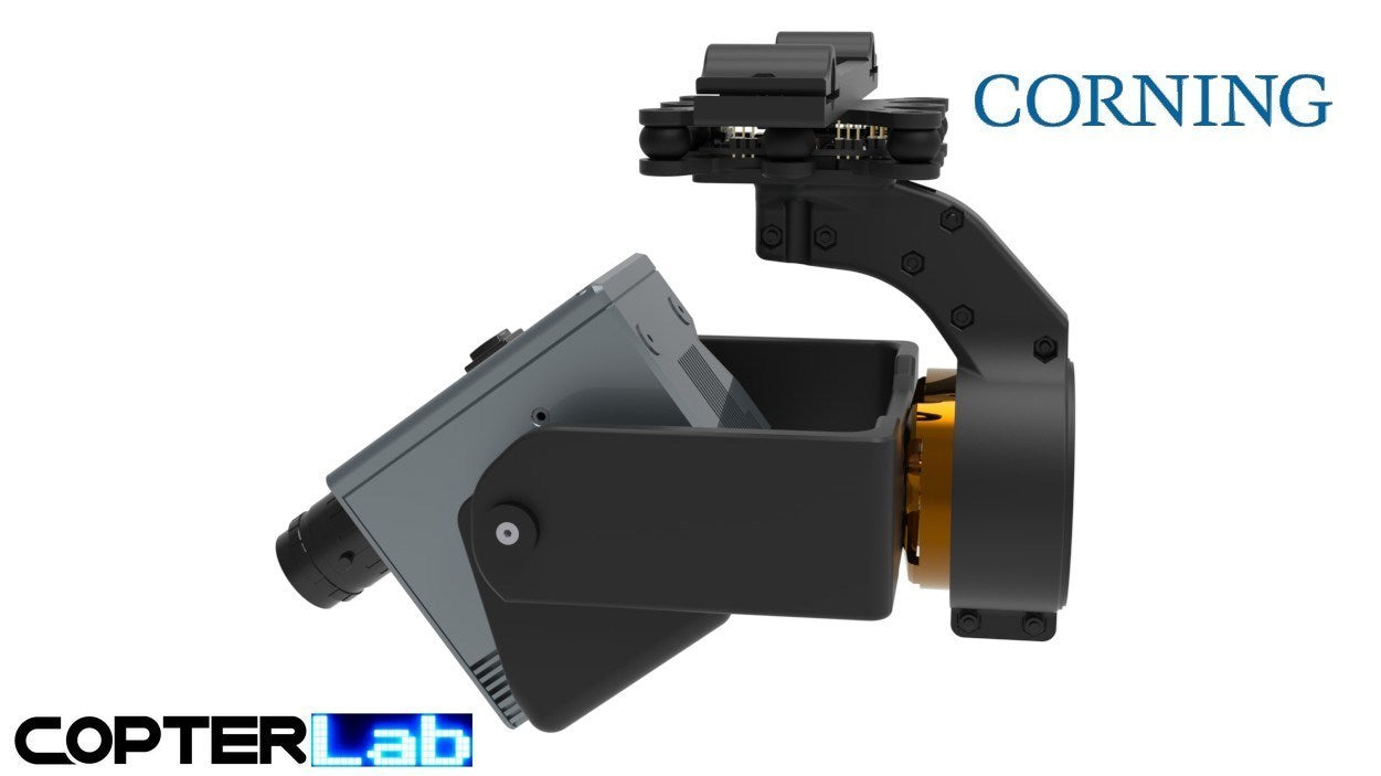 2 Axis Corning MicroHSI Shark 410 Gimbal - NDVI Stabilized Controllable Gimbal
