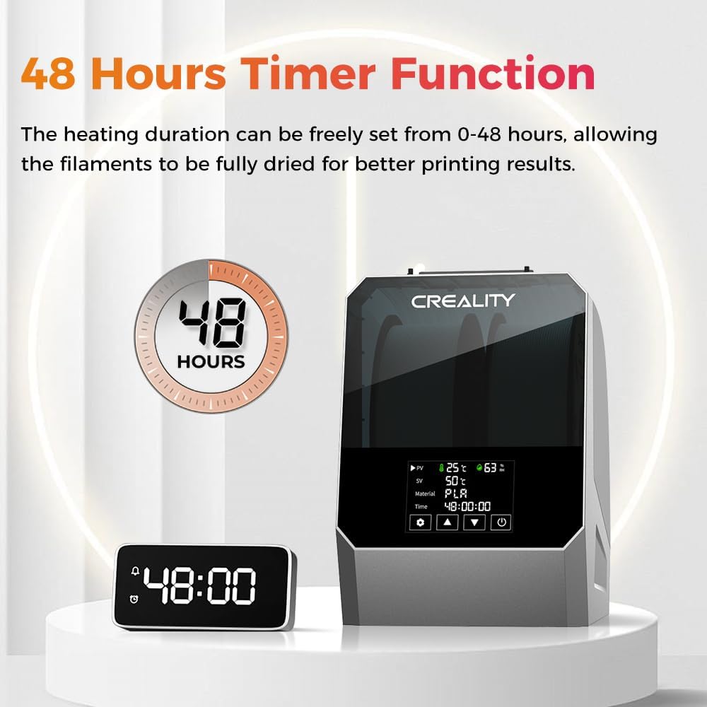 Creality Space PI Filament Dryer Plus, Dual-Spool 3D Printing Filament Dryer Box