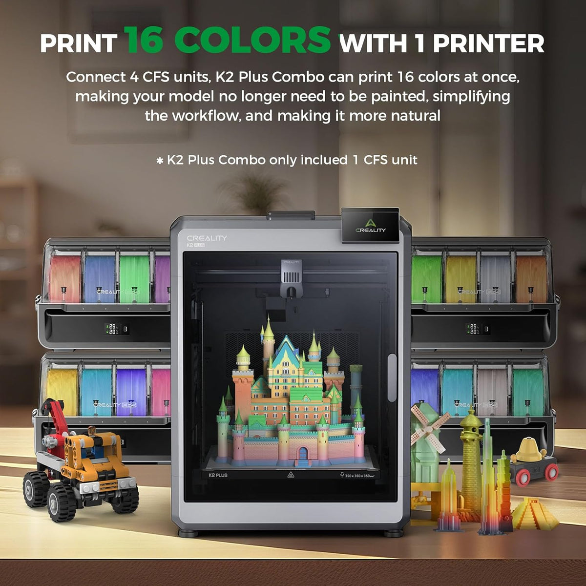 Creality K2 Plus Combo 3D Printer, Multicolor 3D Printer Machine with CFS