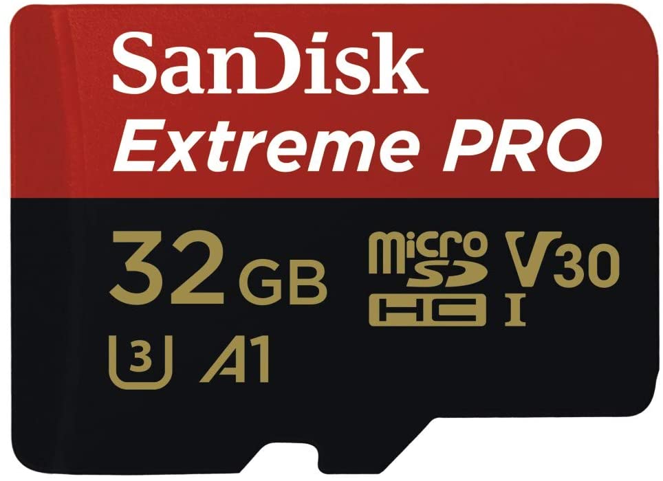 SanDisk - 32GB Extreme PRO microSDHC Memory Card Plus SD Adapter up to 100 MB/s, Class 10, U3