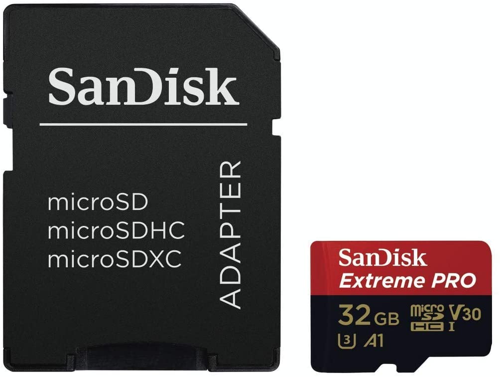 SanDisk - 32GB Extreme PRO microSDHC Memory Card Plus SD Adapter up to 100 MB/s, Class 10, U3