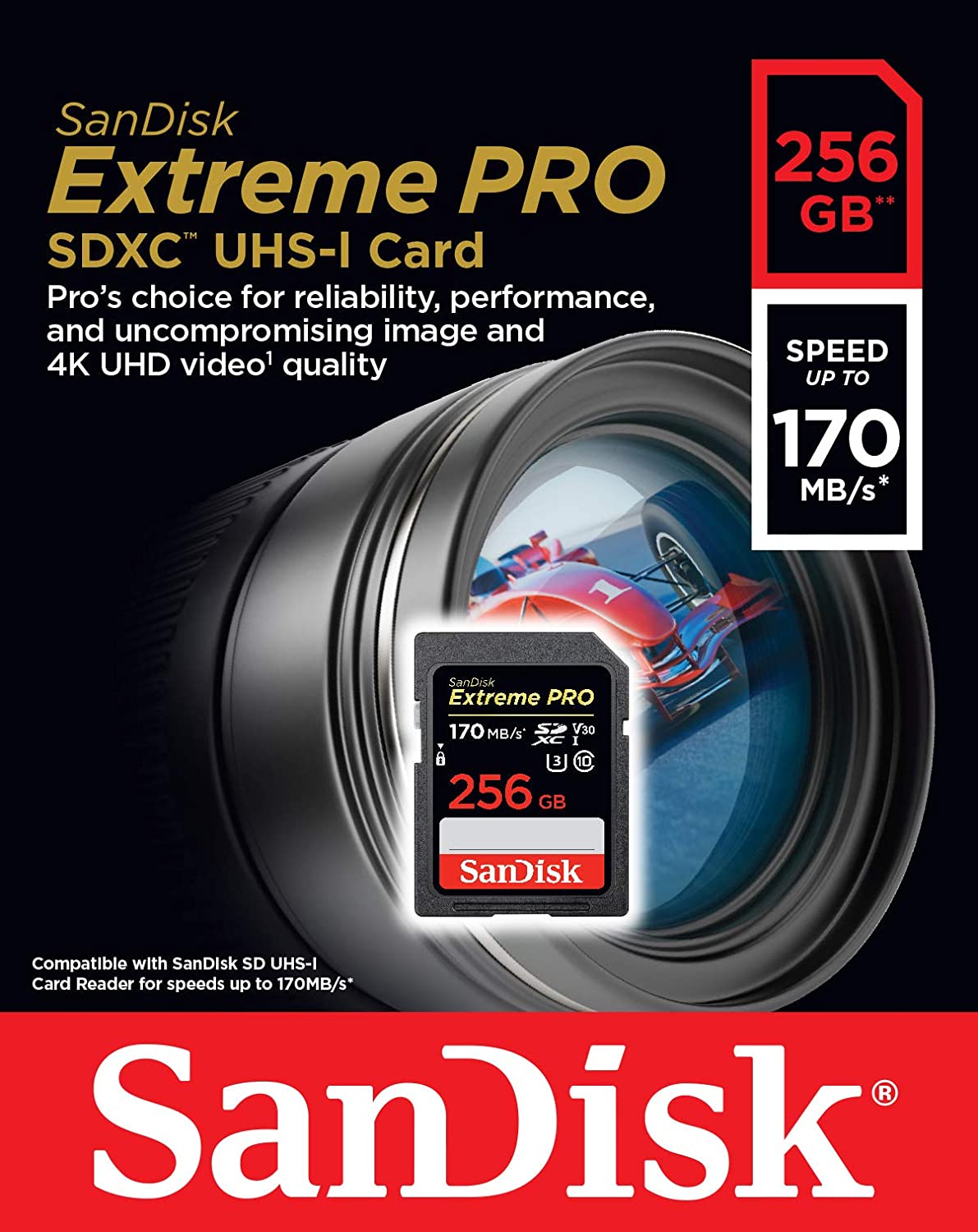 SanDisk - 256GB Extreme PRO SDXC UHS-I SD Card