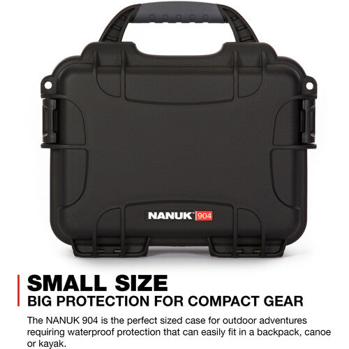 Nanuk Case 904 Hard Case with Foam Insert Black - Black