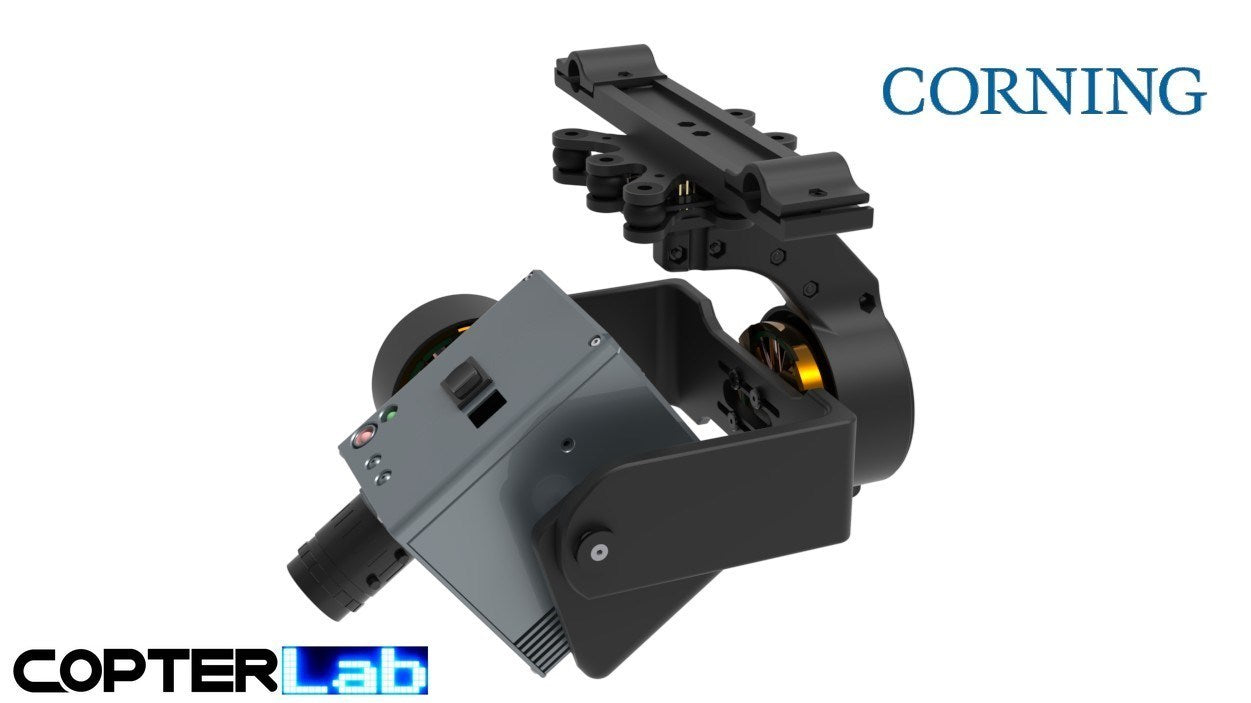 2 Axis Corning MicroHSI Shark 410 Gimbal - NDVI Stabilized Controllable Gimbal