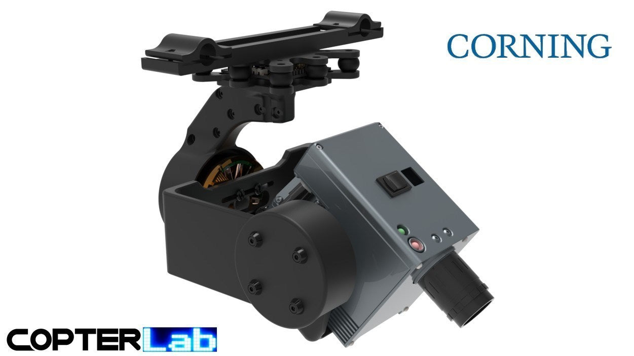 2 Axis Corning MicroHSI Shark 410 Gimbal - NDVI Stabilized Controllable Gimbal