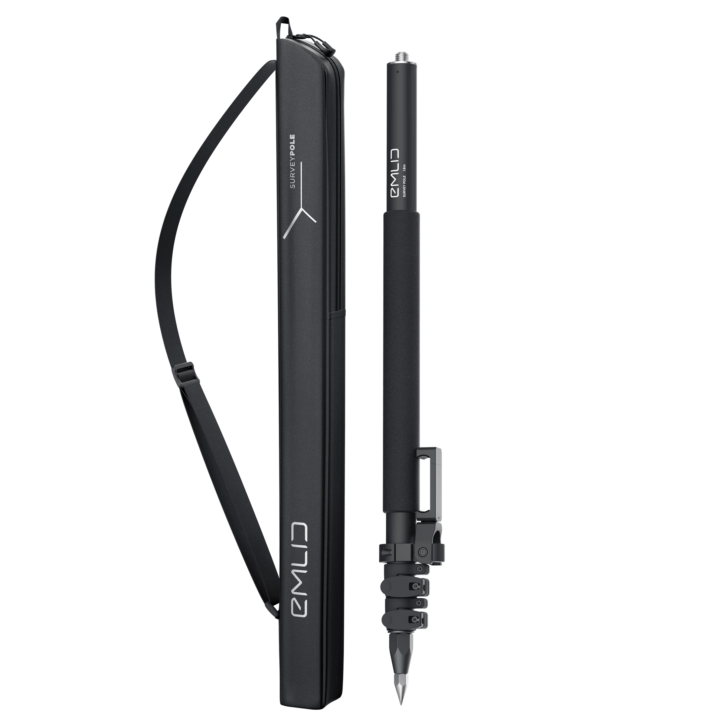Survey Pole with a smartphone mount