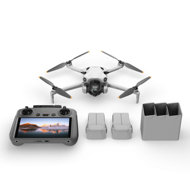 DJI - Mini 4 Pro Fly More Combo Plus (DJI RC 2) Includes 3 Plus Batteries and Shoulder Bag